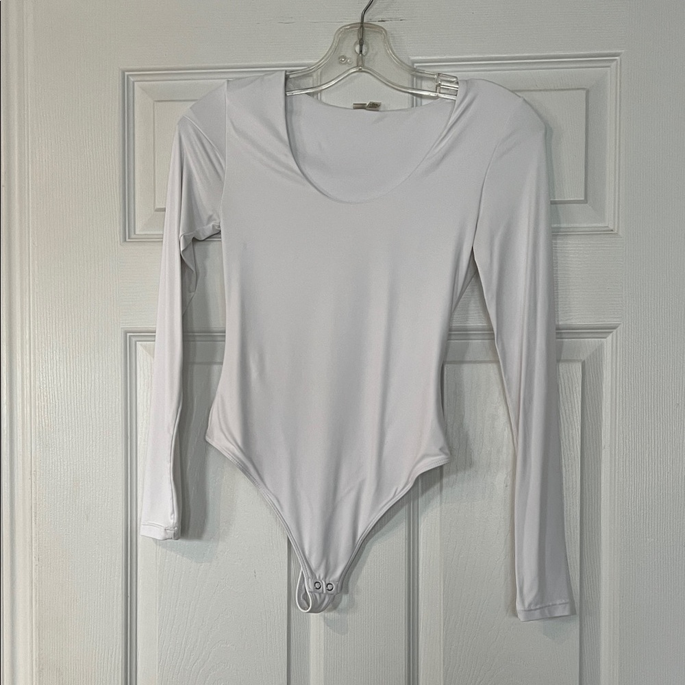 Second Skin White Long Sleeve Bodysuit
